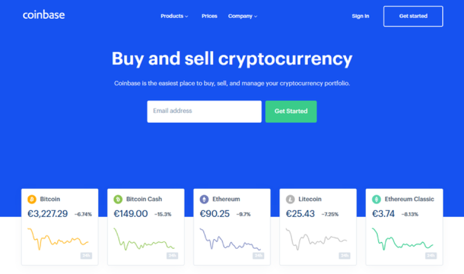 Coinbase homepage