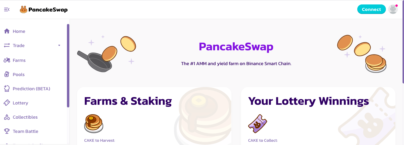 how to connect binance us to pancakeswap